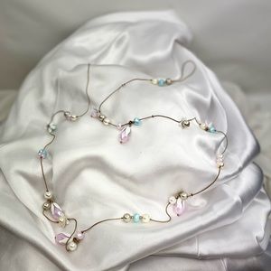 Extra Long Necklace with flowers